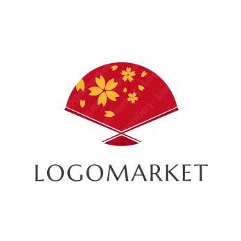 ロゴ作成デザインです シンプルワークス桜の扇扇子をイメージしたロゴマークです ロゴ作成デザインです シンプルワークス桜の扇扇子をイメージしたロゴマークです