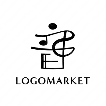 ロゴ作成デザインです シンプルワークス音符の音漢字をイメージしたロゴマークです