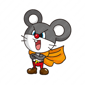 キャラクターデザインです シンプルワークスのネズミのヒーロー ネズミ ヒーロー アメコミ をイメージしたキャラクターです