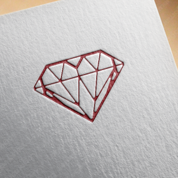 ダイアモンドと宝石とハート「美しさ」「輝き」「高級感」のロゴ