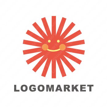 太陽と笑顔とキャラクターのロゴ