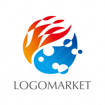火と水と融合のロゴ