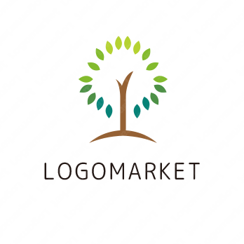 穏やかとシンプルと木のロゴ