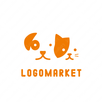 犬と猫とオレンジのロゴ