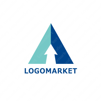 矢印と上昇と「A」のロゴ