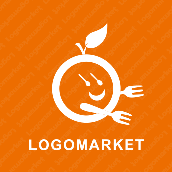 オレンジと食育とキャラクターのロゴ