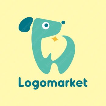 犬と歯とキャラクターのロゴ