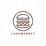 ハンバーガーとカフェと飲食のロゴ