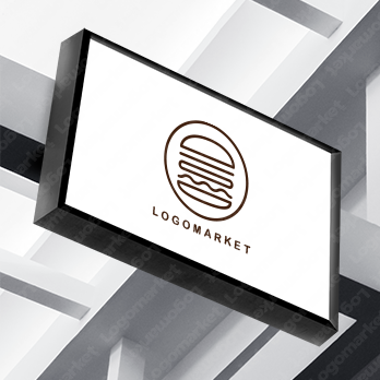 ハンバーガーとカフェと飲食のロゴ