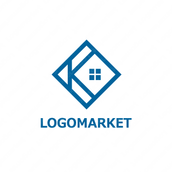 家と正方形と「K」のロゴ