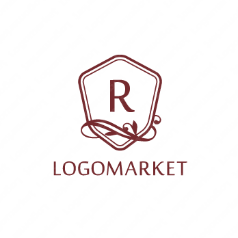 フレームと品と「R」のロゴ