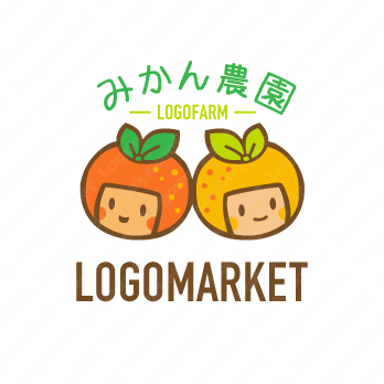みかんとオレンジとキャラクターのロゴ
