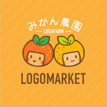 みかんとオレンジとキャラクターのロゴ