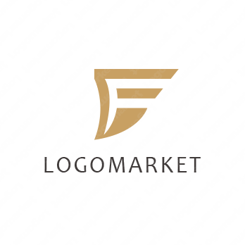 Fとシンプルとフラットのロゴ