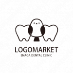 エナガと歯科とキャラクターのロゴ