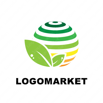 ボールと葉っぱとグリーンのロゴ