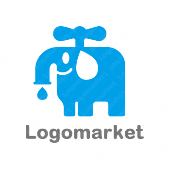 ゾウとユニークとキャラクターのロゴ