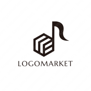 ロゴ作成デザインです Rad Flag Galleryミュージック ボックス音符をイメージしたロゴマークです