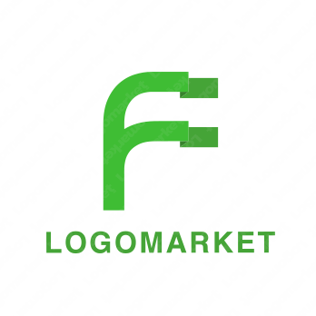Fと旗とシンプルのロゴ