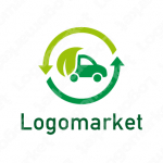 車とリサイクルとグリーンのロゴ
