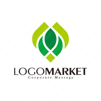 葉と交流と植物のロゴ