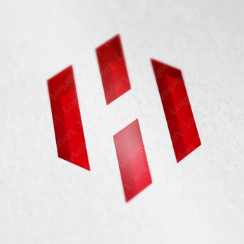 Hとアルファベットとシンプルのロゴ