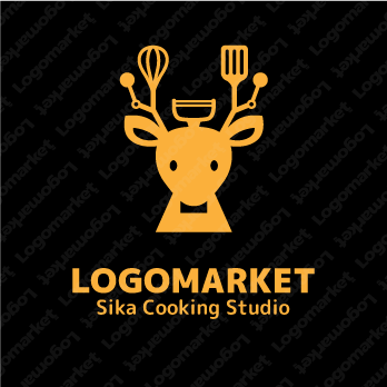 シカと料理とキャラクターのロゴ