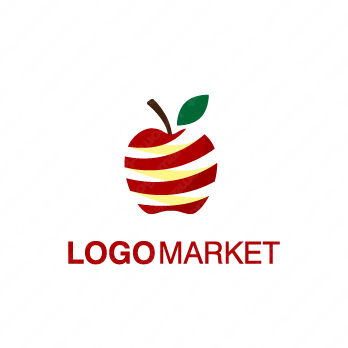 appleと果物とリッチラインのロゴ