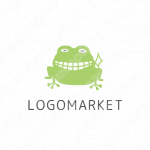 蛙とキャラクターと歯のロゴ