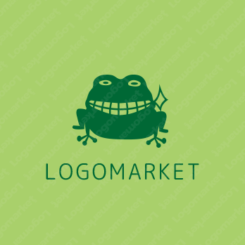 蛙とキャラクターと歯のロゴ