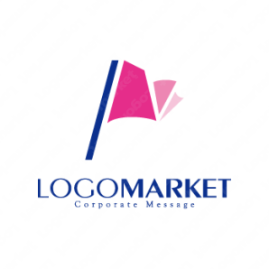 ロゴ作成デザインです ブルーム デザインたなびくフラッグをイメージしたロゴマークです ロゴ作成デザインです ブルーム デザインたなびくフラッグをイメージしたロゴマークです