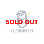 ふくろうとびっくりマークと考えるのロゴ