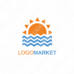 波と太陽とPOPのロゴ