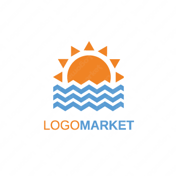 波と太陽とPOPのロゴ