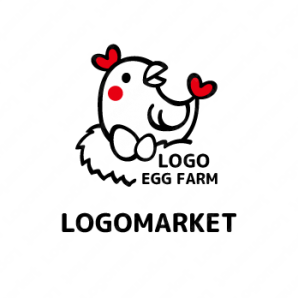 ロゴ作成デザインです 絵描き処 加賀里屋にわとりさんの愛の卵ニワトリをイメージしたロゴマークです