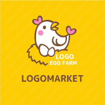 ニワトリと卵とキャラクターのロゴ