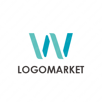 Wと波とシンプルのロゴ