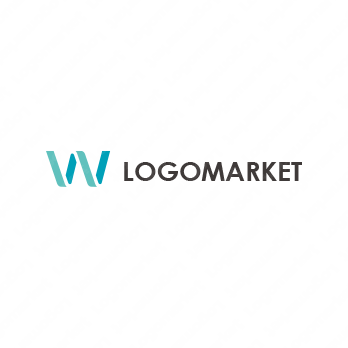 Wと波とシンプルのロゴ