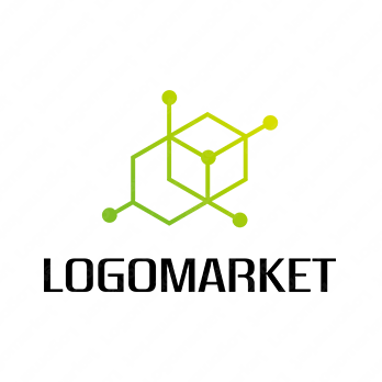 六角形とグラデーションとグローバル感のロゴ
