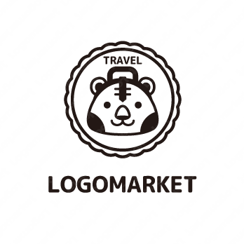 虎と旅行とキャラクターのロゴ