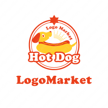 ロゴ作成デザインです 絵描き処 加賀里屋ホットドッグ犬をイメージしたロゴマークです