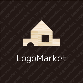積み木と家とパステルカラーのロゴ