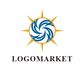 太陽と風と広がりのロゴ