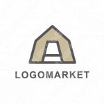 テントとキャンプとAのロゴ