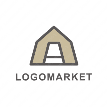 テントとキャンプとAのロゴ