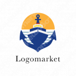 船とボートと航海のロゴ
