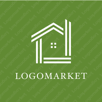 家とシンプルとラインのロゴ