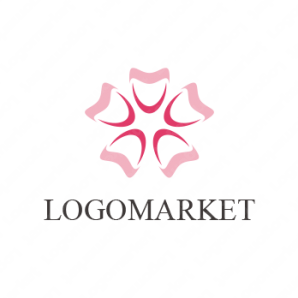 ロゴ作成デザインです Rad Flag Gallery広がる桜さくらをイメージしたロゴマークです