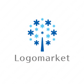 ロゴ作成デザインです デザインオフィス ティ雪の花雪の木優しさをイメージしたロゴマークです