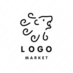 ロゴ作成デザインです Ecacoca横顔のライオンライオンをイメージしたロゴマークです